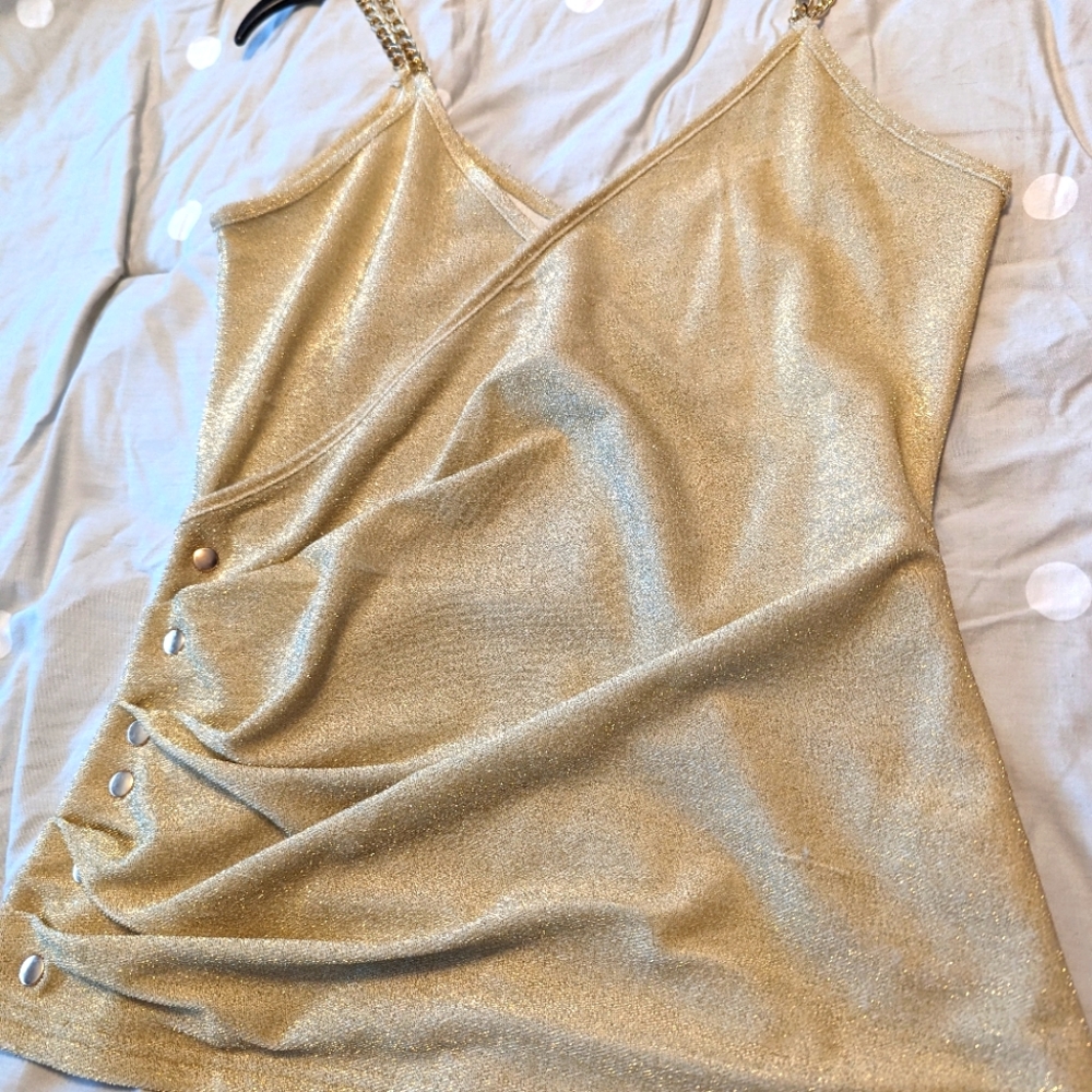 COPY - Shimmery gold wrap top